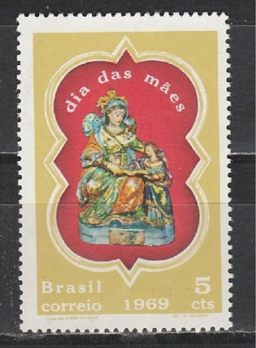 Бразилия 1969, Искусство, Скульптура Мадонны, 1 марка